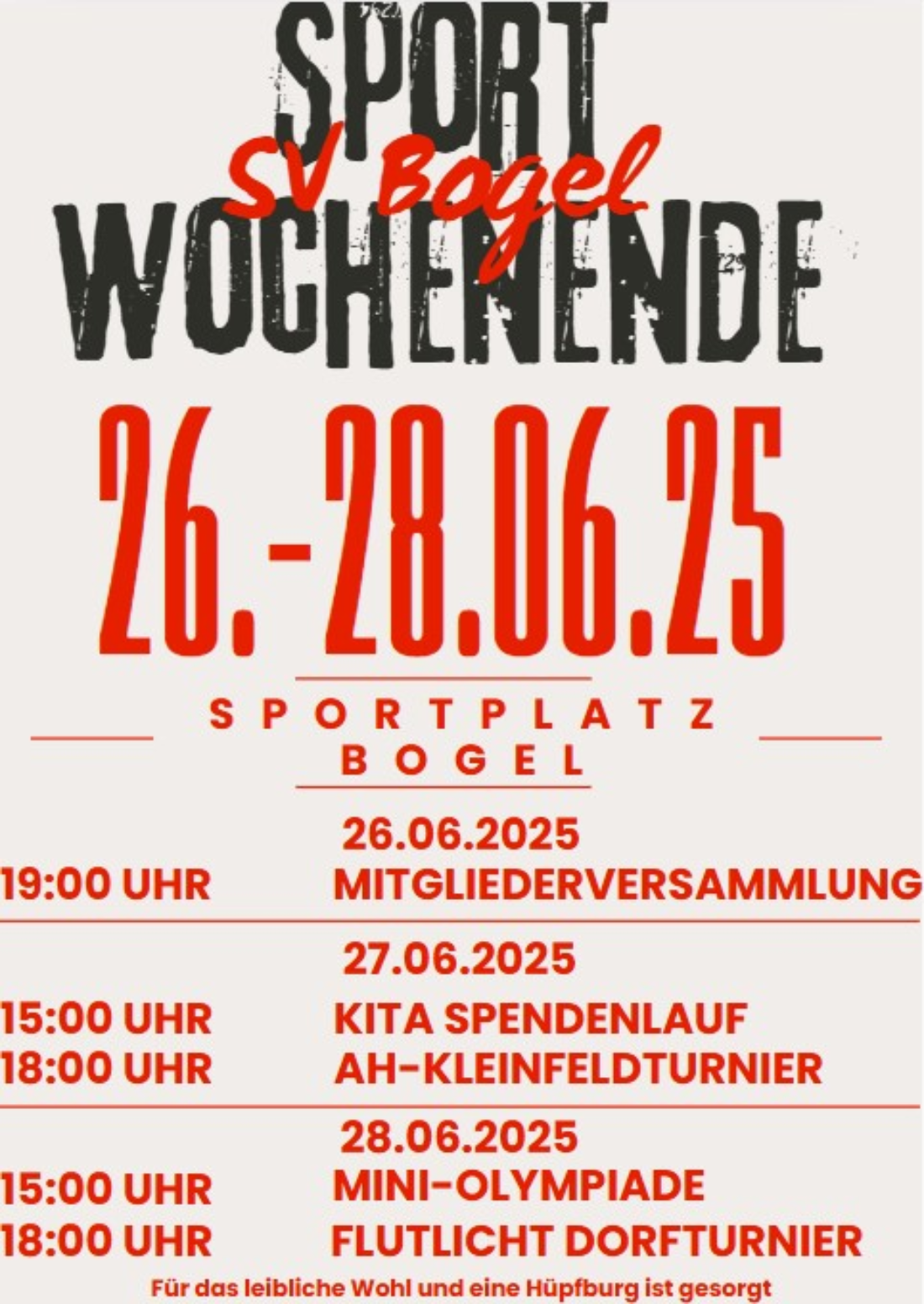 Sportwochenende vom 26.-28.06.2025