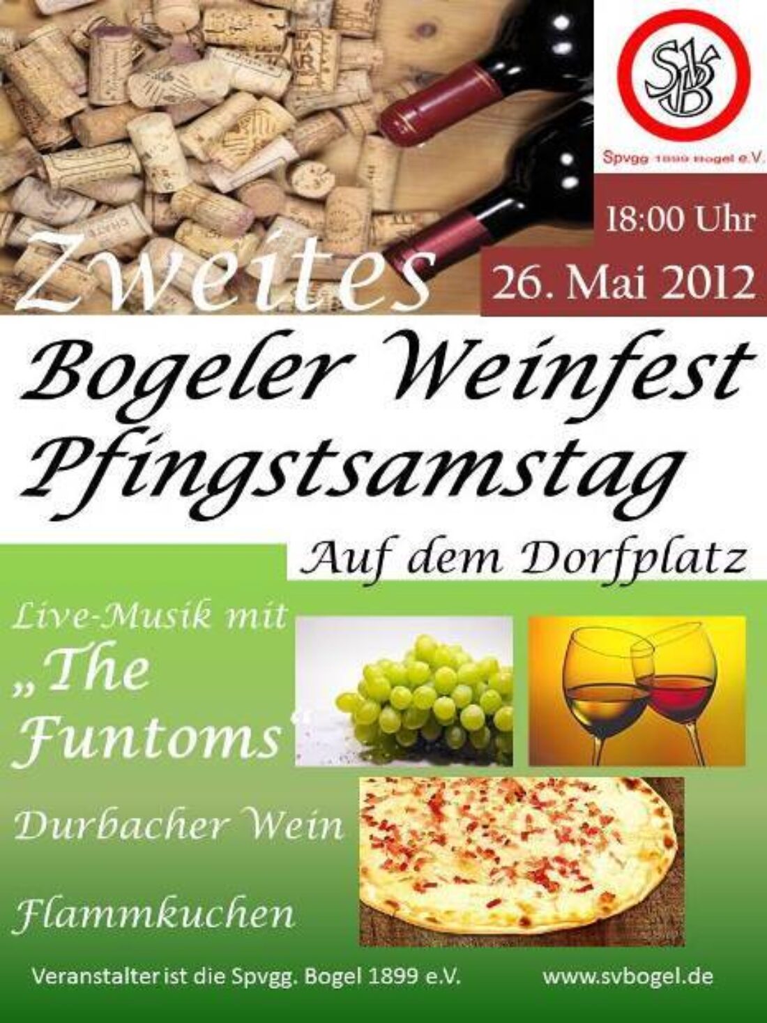2. Bogeler Weinfest am 26.05 ab 18 Uhr auf dem Dorfplatz