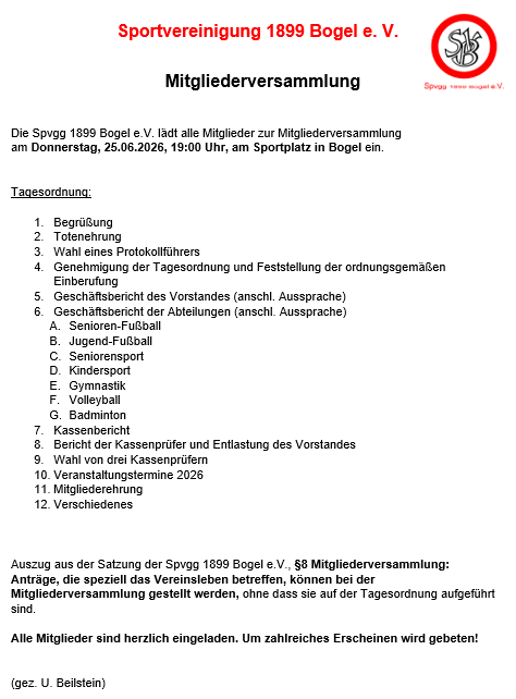 Mitgliederversammlung