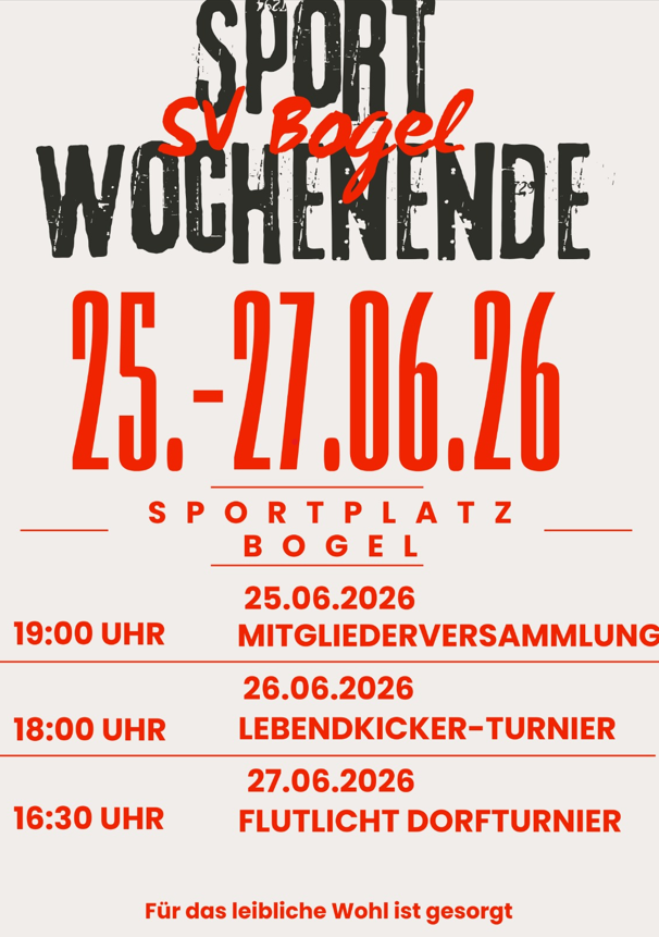 Sportwochenende vom 25. - 27.06.2026